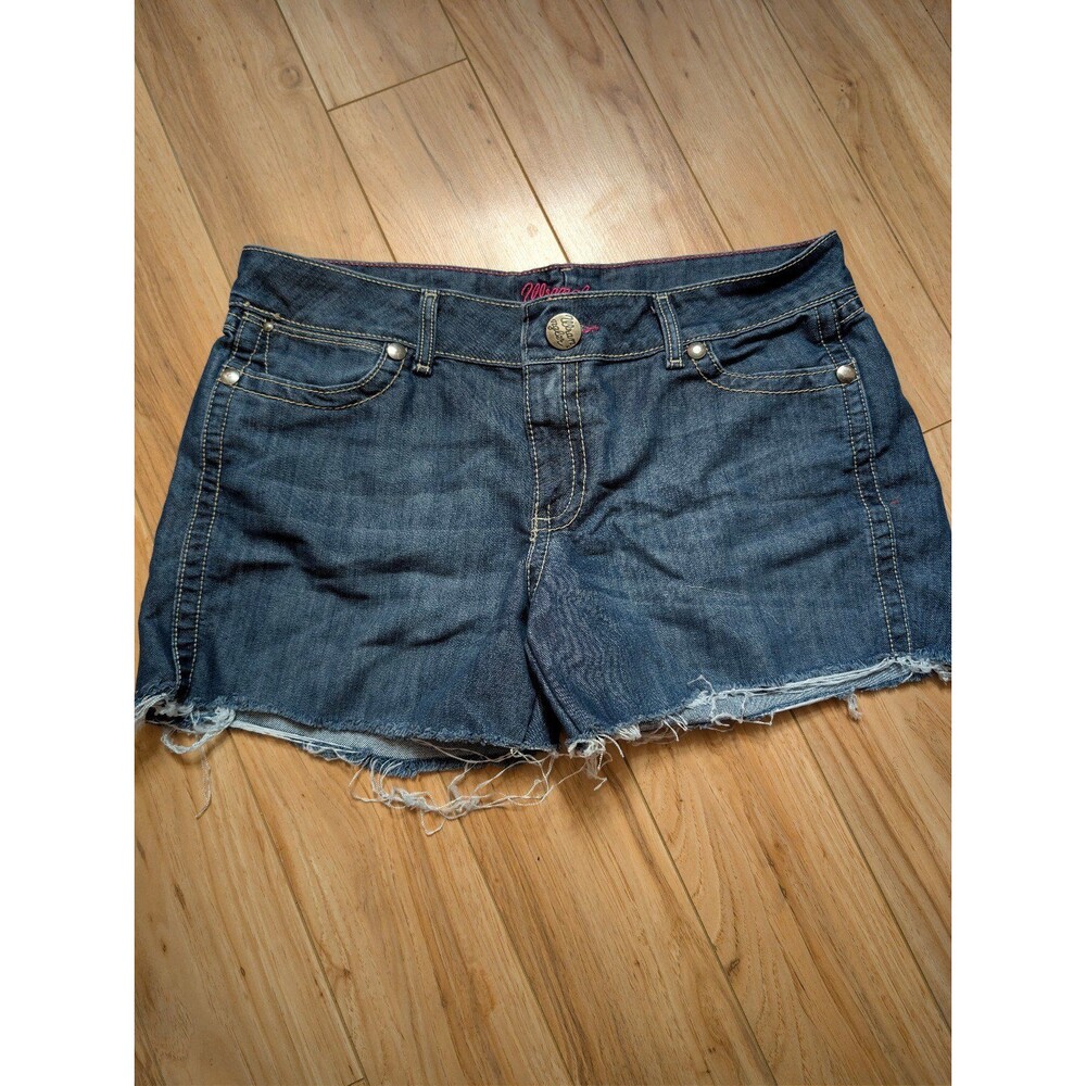 Wrangler Cutoff Jean Shorts 13/14 09MWZBF Dark Wash Frayed Daisy Dukes